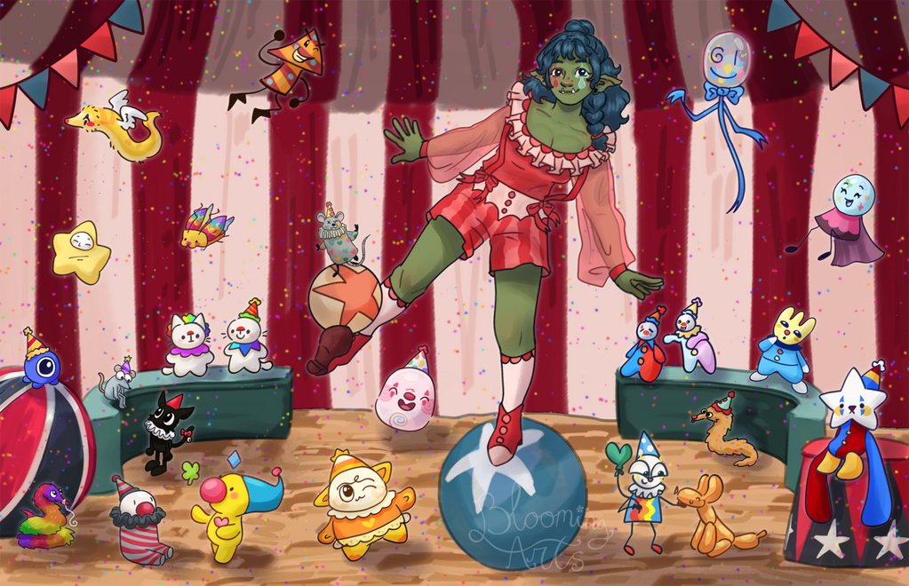 @/Mossy_Ants - MASS ATTACK - (my oc is the little star clown :])